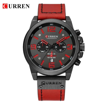 CURREN 8314 Leather Sports Wristwatch Chronograph