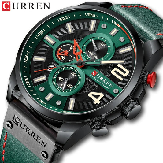 CURREN 8393 Leather Chronograph