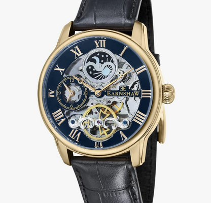 Thomas Earnshaw Longitude 22 Jewels Automatic Skeleton with Dual Time, Sun & Moon Display