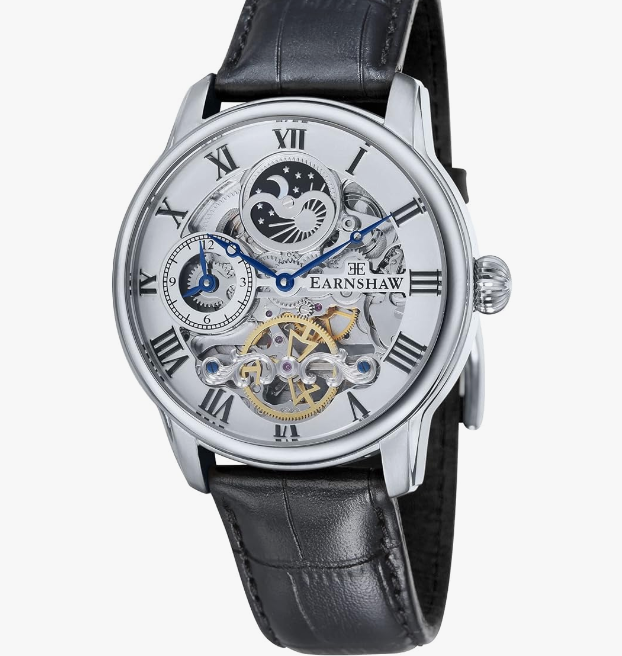 Thomas Earnshaw Longitude 22 Jewels Automatic Skeleton with Dual Time, Sun & Moon Display