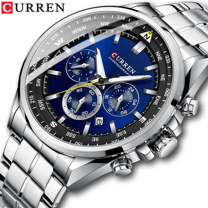 CURREN 8399 Stainless Steel Quartz Chronograph